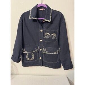BAILEY ROSE HORSE EMBROIDERED WESTERN STYLE JACKET XS OVERSIZED NWOT